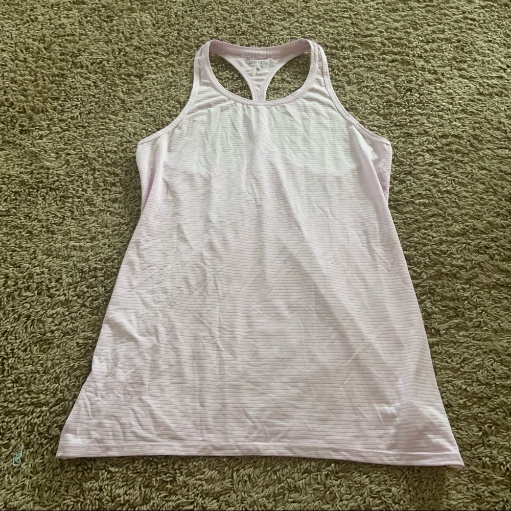 Athleta lilac chi striped tank size M